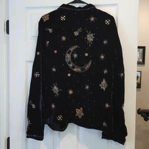 Navy Celestial Velvet Blazer